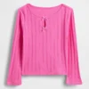 Blusa con lazo y punto calado para bebés y niños