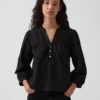 Blusa sin botones de popelín