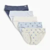 Braguitas tipo bikini de algodón orgánico elástico para niños (paquete de 5)