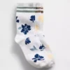 Calcetines cortos infantiles con estampado floral estilo «varsity»