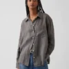 Camisa oversize 100 % lino