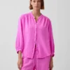 Camisas oversize sin cuello de gasa de algodón