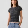 Camiseña de cuello redondo con punto pointelle
