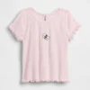 Camiseta de canalé bordada para bebés y niños pequeños