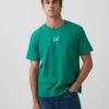 Camiseta de logo holgada de peso pesado para adultos