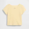 Camiseta de punto pointelle con canalé para bebés y niños pequeños
