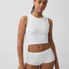 Camiseta sin costuras de canalé corta