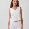 Camiseta sin mangas corta de punto