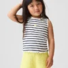 Camiseta sin mangas de bebé y Niño con rayas y ribete