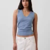 Camiseta sin mangas de canalé multicolor