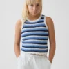 Camiseta sin mangas de ganchillo a rayas para niños