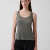 Camiseta sin mangas de mezcla de lino