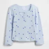 Camiseta tipo Henley de punto calado para bebés y niños pequeños