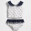 Conjunto de dos piezas de baño estilo marinero para bebés y niños pequeños