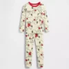 Conjunto de pijama de algodón orgánico cepillado de Snoopy para bebés y niños