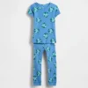 Conjunto de pijama de algodón orgánico cepillado para bebés y niños