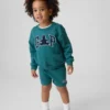 Conjunto de sudadera y pantalones cortos Vintagesoft de felpa con logo del oso para Bebé y Niño