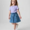 Falda de mezclilla con bolsillos en forma de corazón para bebés y niños pequeños