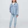 Jeggings de talle medio para niños, sin cordón