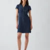Mini vestido camisero con cintura imperio