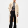 Pantalones acampanados de sarga de talle bajo