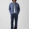 Pantalones caqui rectos de corte relajado en sarga pesada
