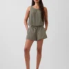 Pantalones cortos de gasa de algodón de talle medio de 4"
