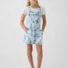 Pantalones cortos de mezclilla con efecto tie-dye para niños, de corte holgado