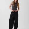 Pantalones de jogging holgados de popelín de algodón orgánico
