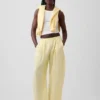 Pantalones holgados de gasa de algodón