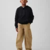 Pantalones holgados y ajustados en los tobillos de estilo cargo para niños, con forro cepillado