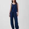 Pantalones joggers de mezclilla de gasa de algodón con corte Easy Barrel