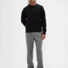 Pantalones rectos holgados de mezcla de lana