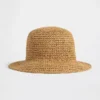 Sombrero de paja tipo cubo para niños