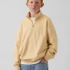 Suéter de felpa Vintagesoft para niños, corte holgado y media cremallera