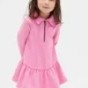 Vestido de sudadera con media cremallera para bebés y niños pequeños