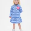 Vestido de sudadera con media cremallera para bebés y niños pequeños