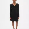 Vestido infantil de punto acanalado con moño
