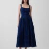 Vestido largo tipo corsé con cordones