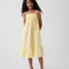 Vestido midi de gasa de algodón para niñas