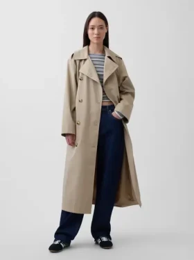 Abrigo tipo trench oversize