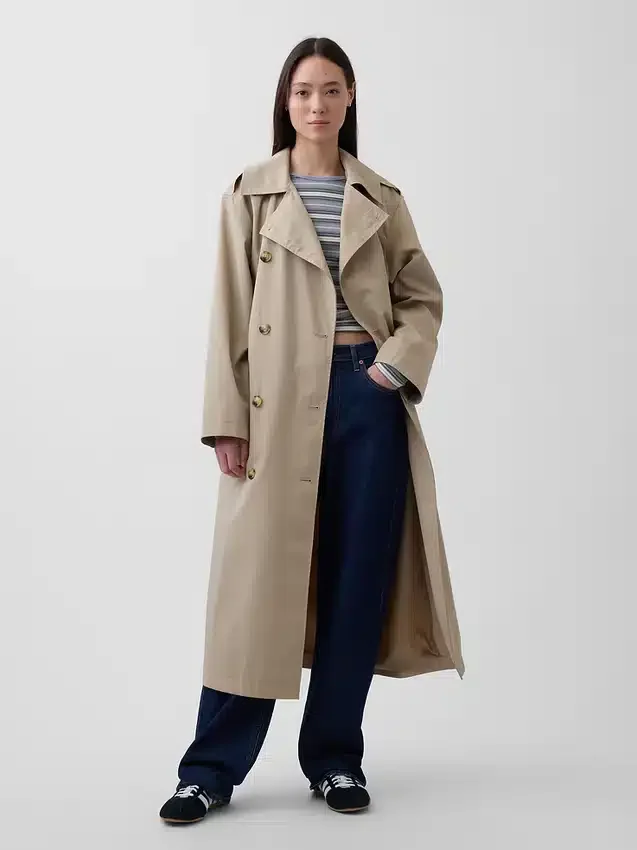 Abrigo tipo trench oversize