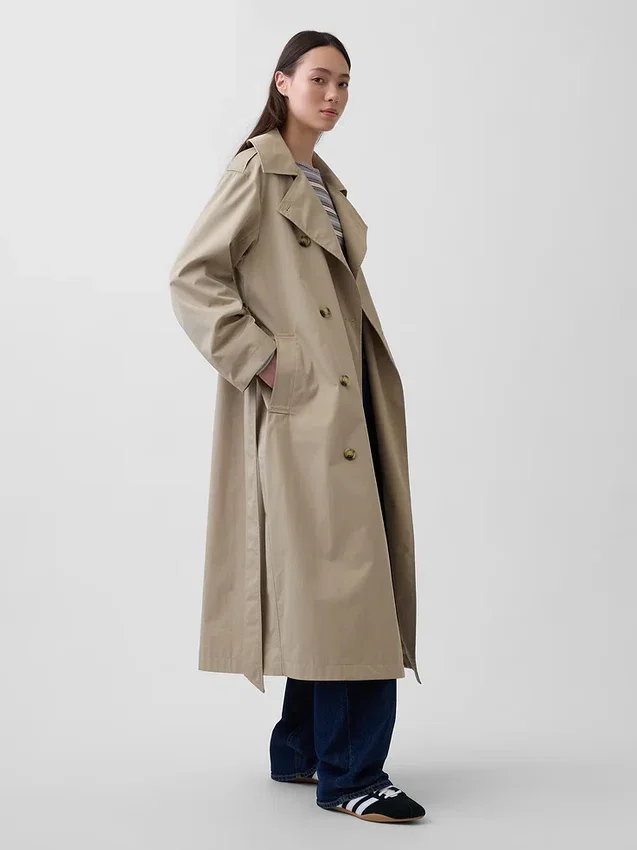 Abrigo tipo trench oversize