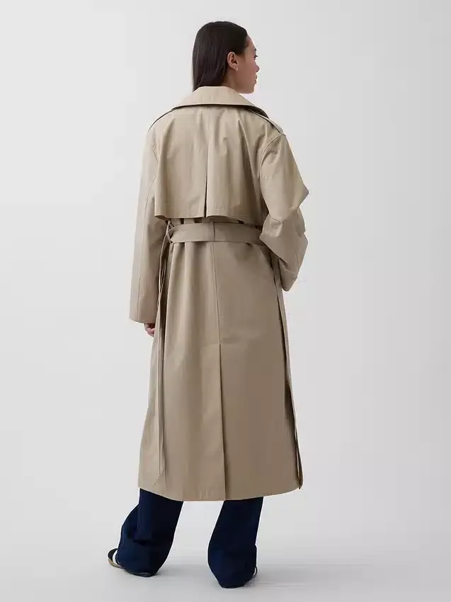 Abrigo tipo trench oversize