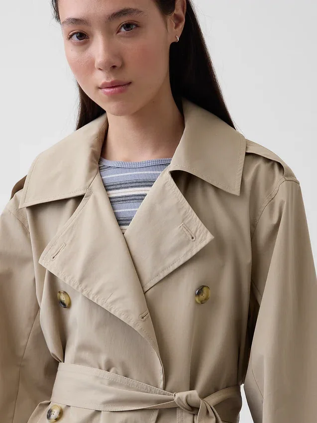 Abrigo tipo trench oversize