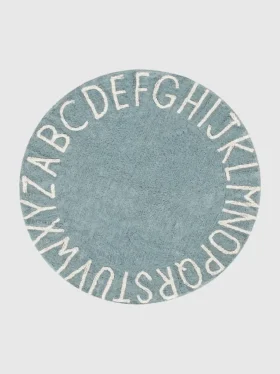 Alfombra lavable «ABC Natural Vintage Blue» de Lorena Canals