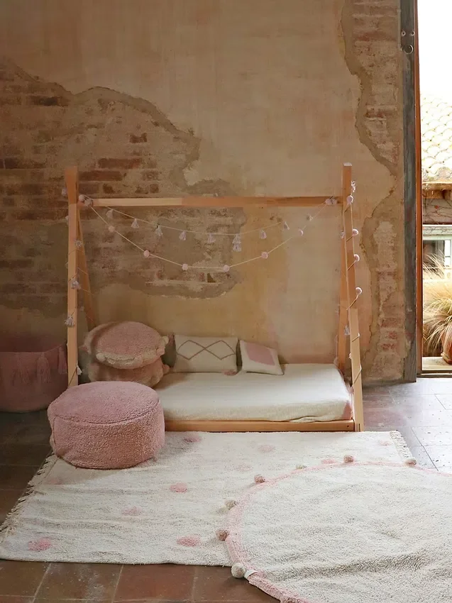 Alfombra lavable de Lorena Canals Hippy Dots Vintage Nude