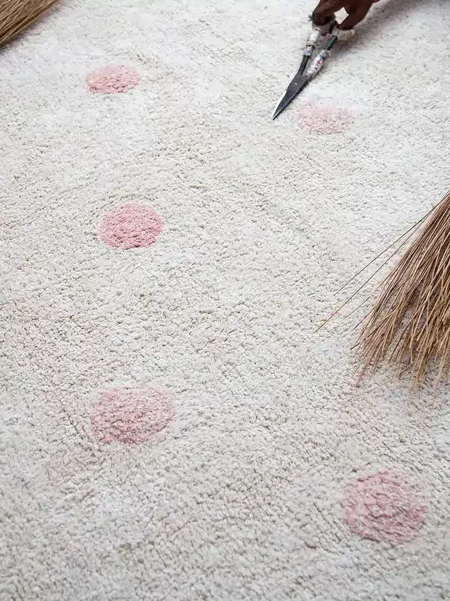 Alfombra lavable de Lorena Canals Hippy Dots Vintage Nude