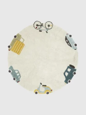 Alfombra lavable mediana «Wheels» de Lorena Canals