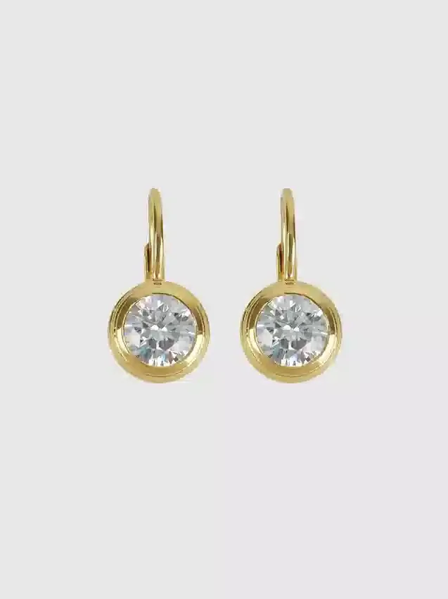 Aretes colgantes con bisel en forma de corazón